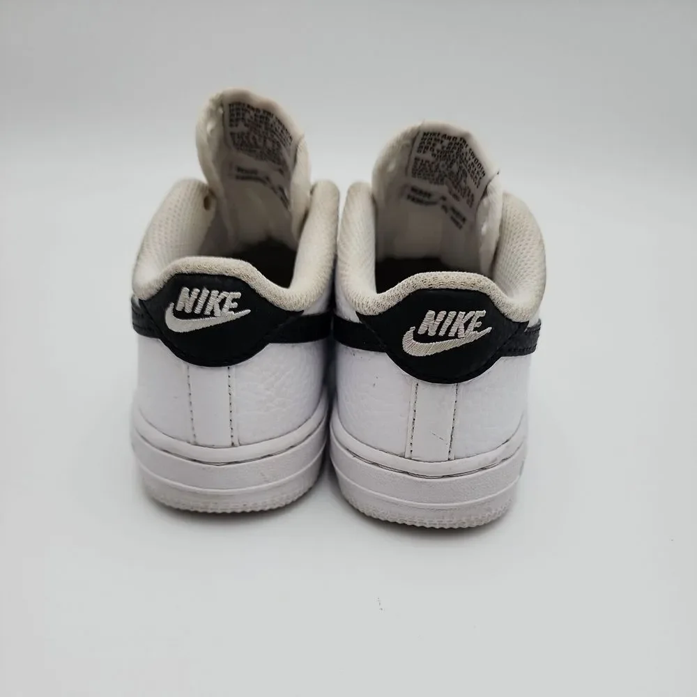 Nike Air Force 1 TD Toddler Child Size 10C Shoes White Black CZ1691-100 Sneakers
